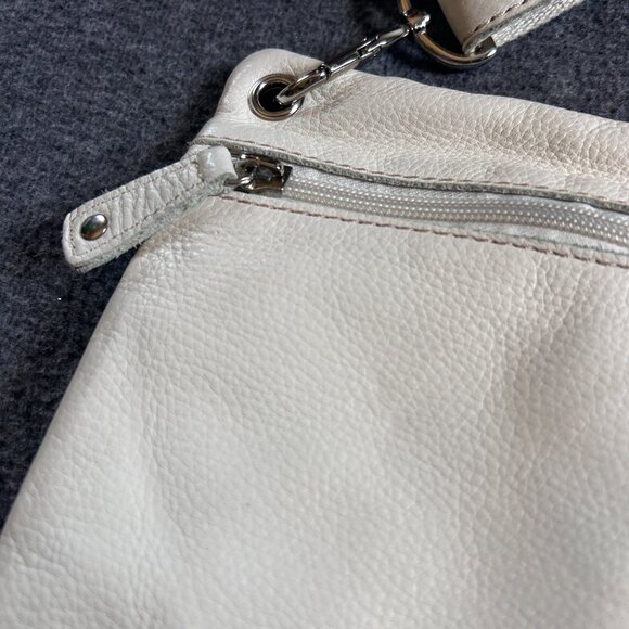 Fossil Sutter Crossbody Bag Purse White Pebbled Leather Pockets Soft 75082 - Picture 13 of 16